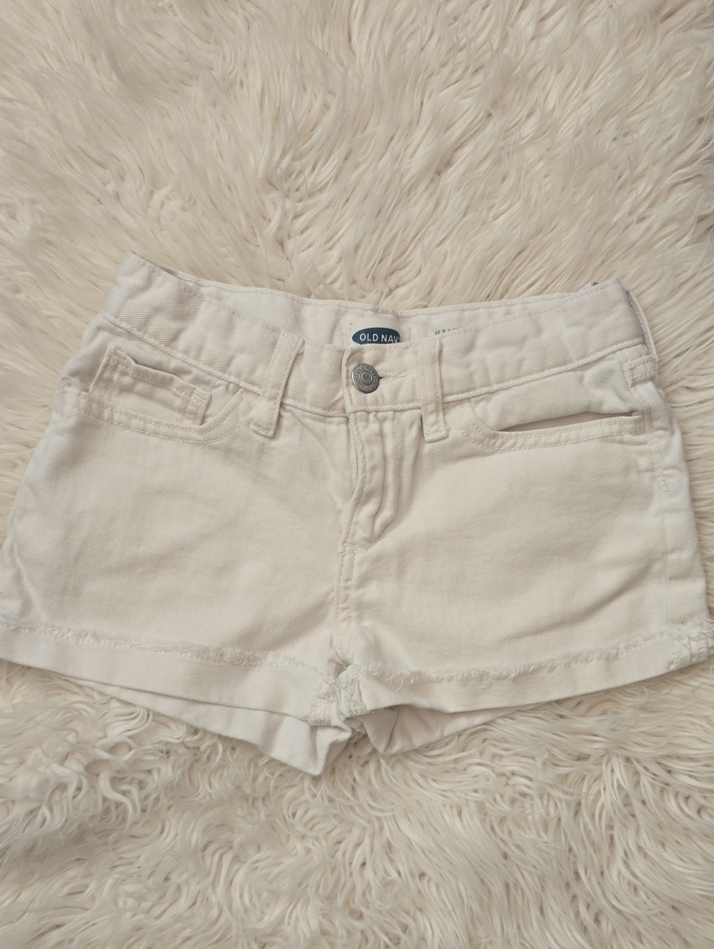 Old Navy Cream Denim Short Shorts